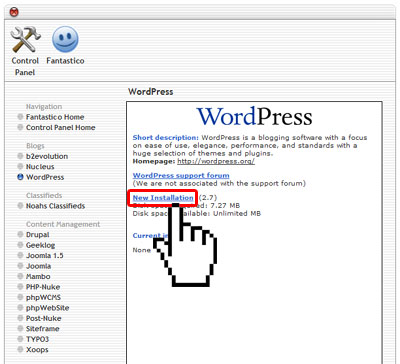 installing wordpress